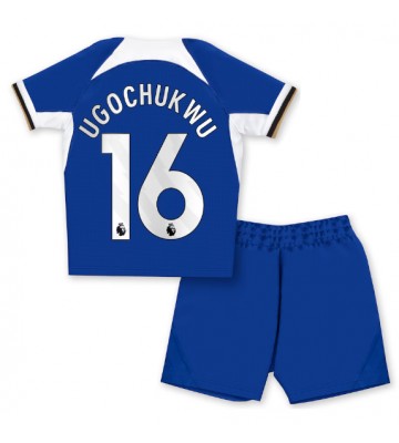 Chelsea Lesley Ugochukwu #16 Primera Equipación Niños 2023-24 Manga Corta (+ Pantalones cortos)